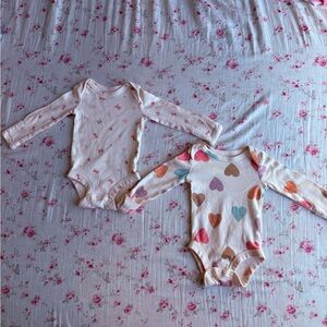 Carter's Pink and Multicolor Heart Bodysuits
